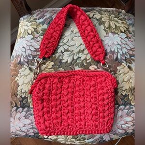 H&M Red Woven Shoulder Bag